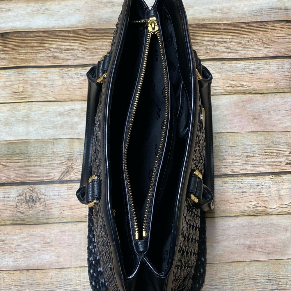 Tory Burch Robinson Basket-Weave Dome Satchel Bag - Picture 9 of 16